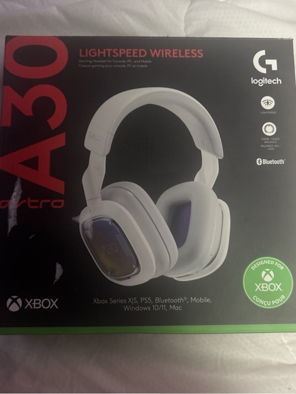 A30 White Over-Ear Gaming Headset